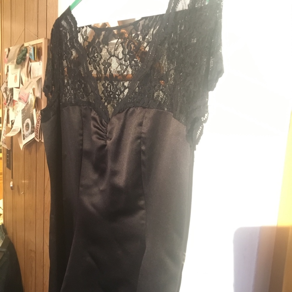 Pinup retro black lace and satin dress